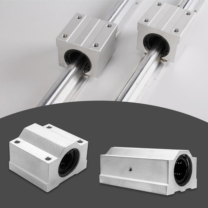 DEEPDREAM 4Pcs SC16UU Linear Motion Ball Bearing Slide Block ID 16mm Aluminum Bushing Linear Rail Support Guide Shaft Bearing for Printer Parts 4 Pack - Image 5